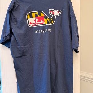 Vineyard Vines Maryland Navy Logo Whale Tee